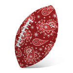 Red Paisley Pattern Print Rugby Ball