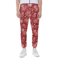 Red Paisley Pattern Print Joggers
