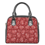 Red Paisley Pattern Print Shoulder Handbag