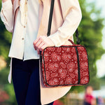 Red Paisley Pattern Print Shoulder Strap Bible Bag