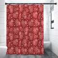 Red Paisley Pattern Print Shower Curtain