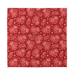 Red Paisley Pattern Print Silk Bandana