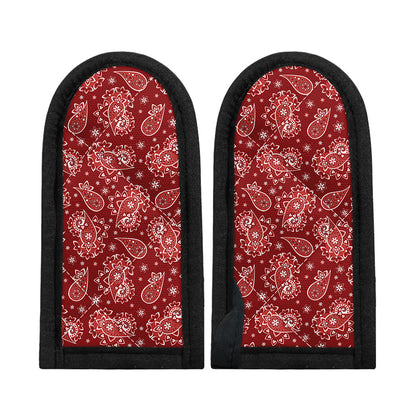 Red Paisley Pattern Print Skillet Handle Cover