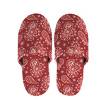Red Paisley Pattern Print Slippers