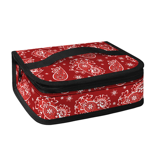 Red Paisley Pattern Print Small Lunch Bag