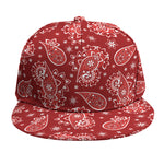 Red Paisley Pattern Print Snapback Cap