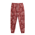 Red Paisley Pattern Print Sweatpants