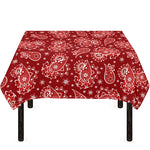 Red Paisley Pattern Print Tablecloth