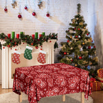 Red Paisley Pattern Print Tablecloth