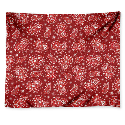 Red Paisley Pattern Print Tapestry