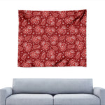 Red Paisley Pattern Print Tapestry