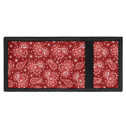 Red Paisley Pattern Print Trifold Wallet