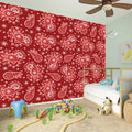 Red Paisley Pattern Print Wall Sticker