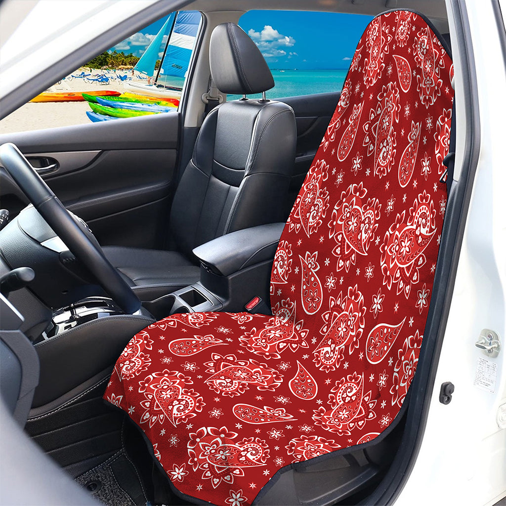 Red Paisley Pattern Print Waterproof Car Seat Cover