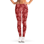 Red Paisley Pattern Print Women's Leggings