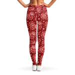 Red Paisley Pattern Print Women's Leggings