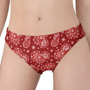 Red Paisley Pattern Print Women's Panties