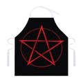 Red Pentagram Symbol Print Adjustable Apron