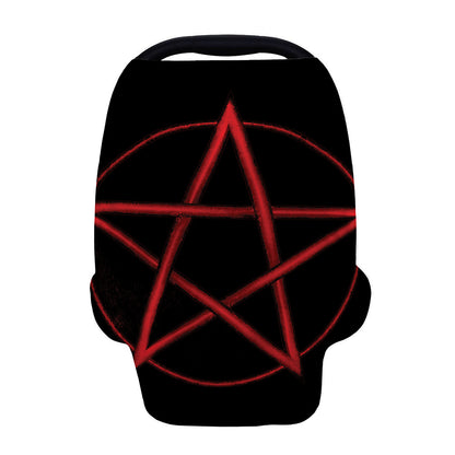 Red Pentagram Symbol Print Baby Seat Cover