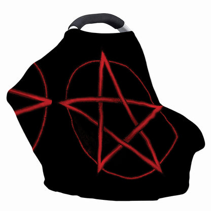 Red Pentagram Symbol Print Baby Seat Cover