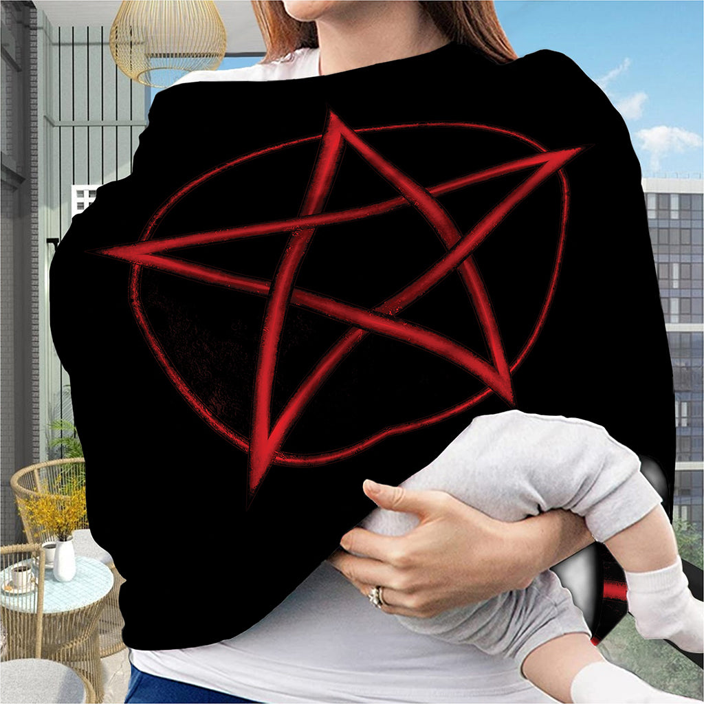 Red Pentagram Symbol Print Baby Seat Cover
