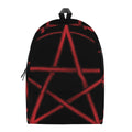Red Pentagram Symbol Print School Backpack