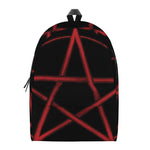 Red Pentagram Symbol Print Backpack