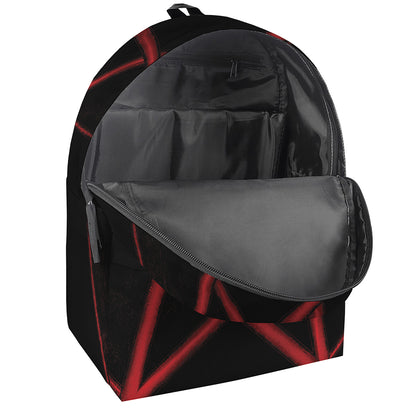 Red Pentagram Symbol Print Backpack