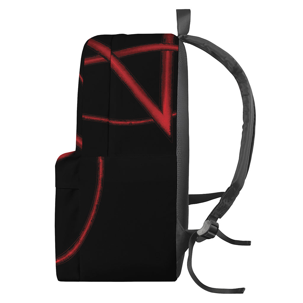 Red Pentagram Symbol Print Backpack