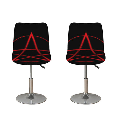 Red Pentagram Symbol Print Bar Stool Covers