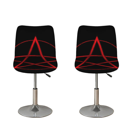Red Pentagram Symbol Print Bar Stool Covers