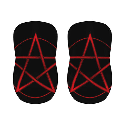 Red Pentagram Symbol Print Bar Stool Covers
