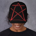Red Pentagram Symbol Print Baseball Cap