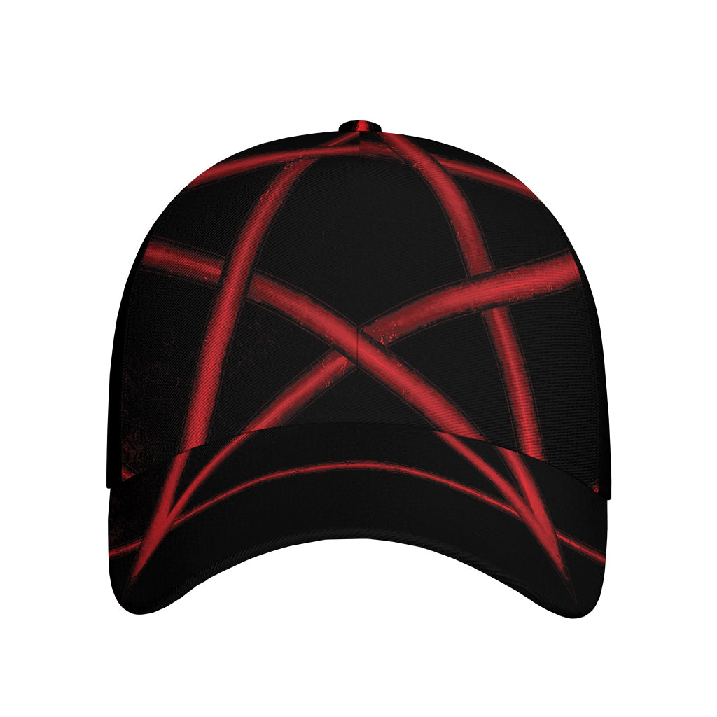 Red Pentagram Symbol Print Baseball Cap