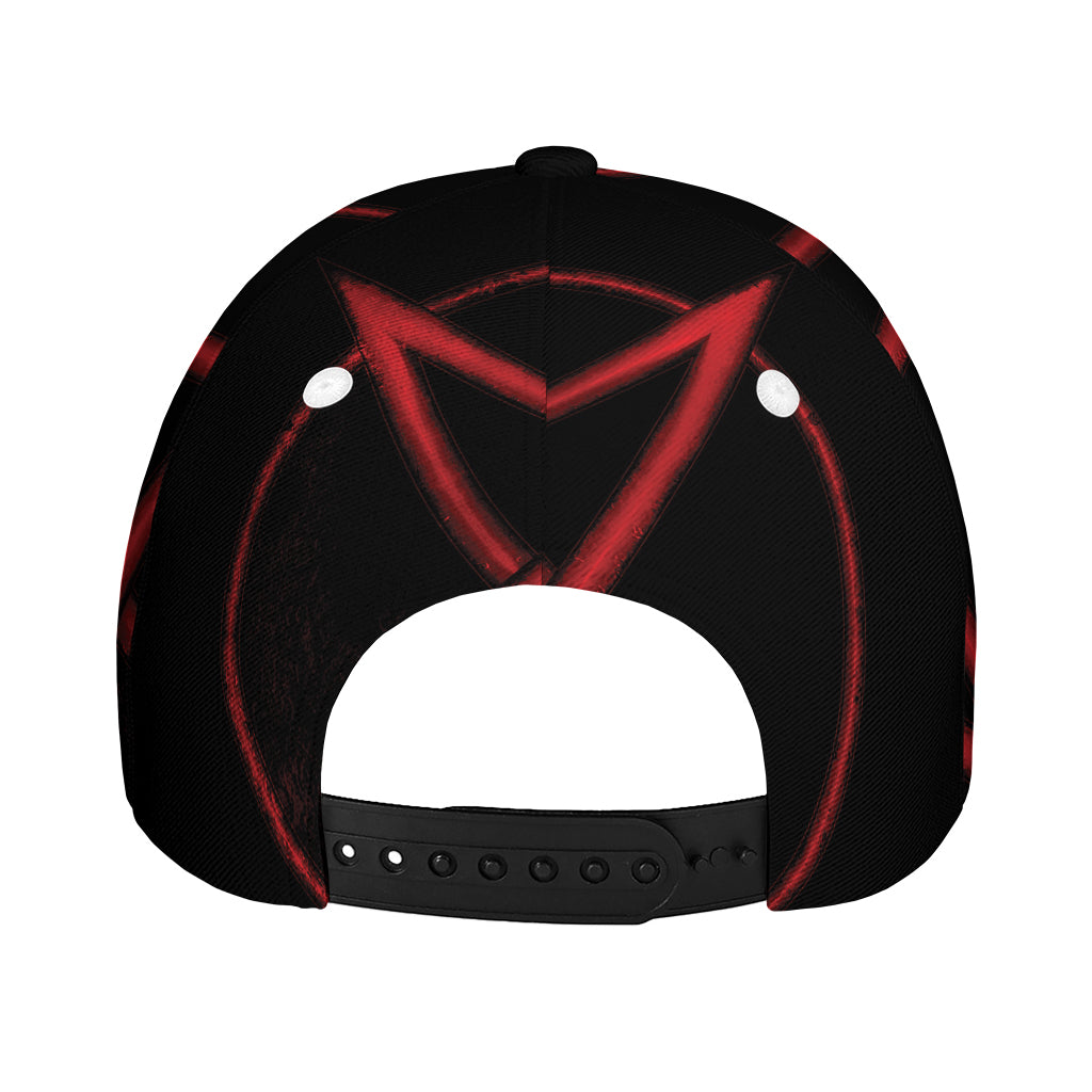 Red Pentagram Symbol Print Baseball Cap