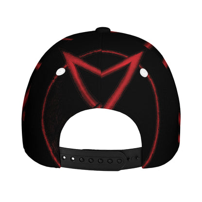 Red Pentagram Symbol Print Baseball Cap