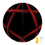 Red Pentagram Symbol Print Basketball