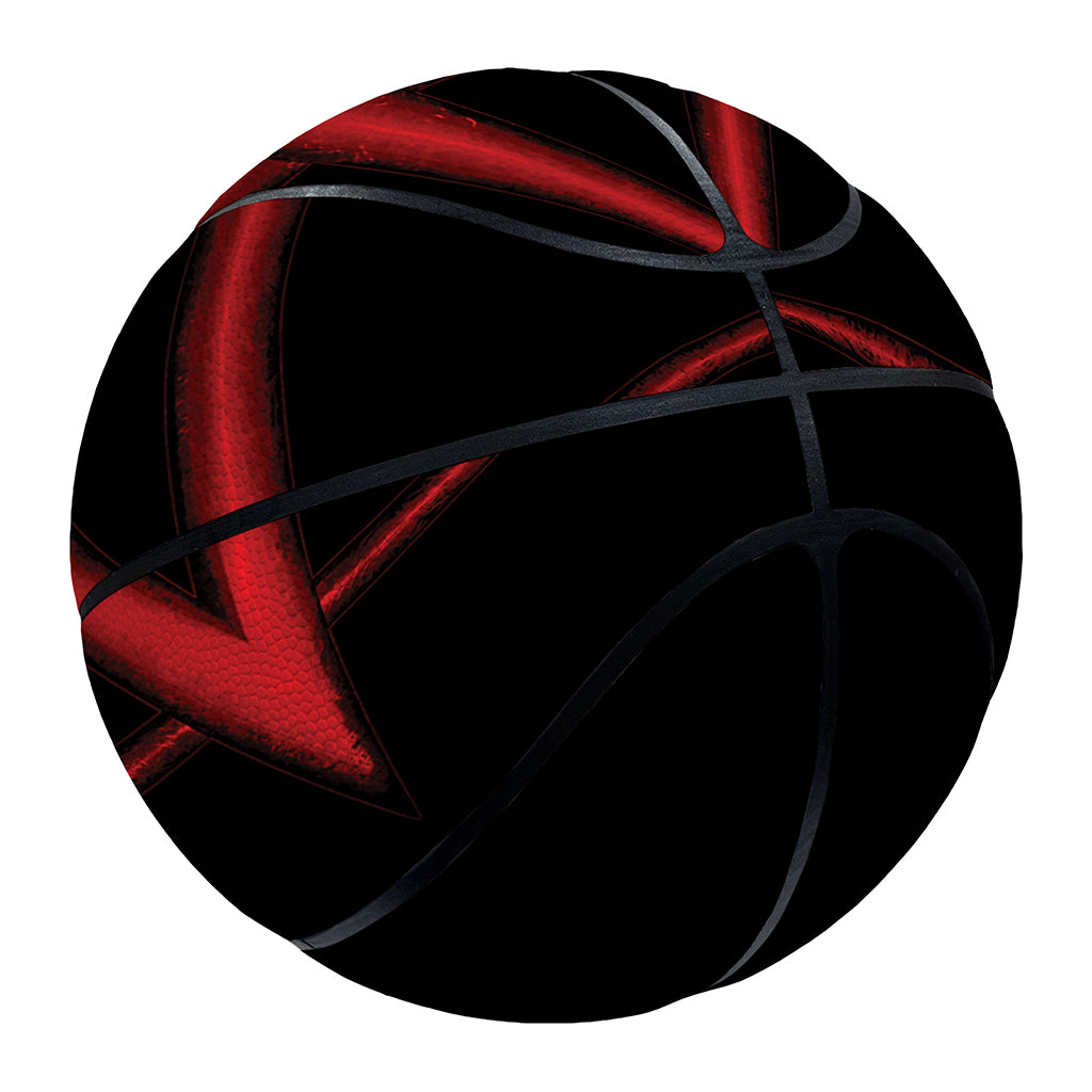 Red Pentagram Symbol Print Basketball