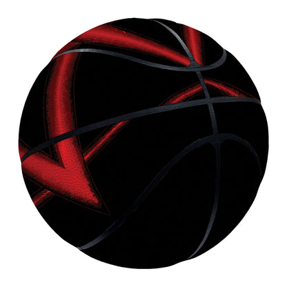 Red Pentagram Symbol Print Basketball
