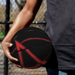 Red Pentagram Symbol Print Basketball