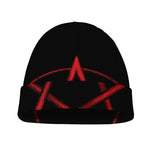 Red Pentagram Symbol Print Beanie