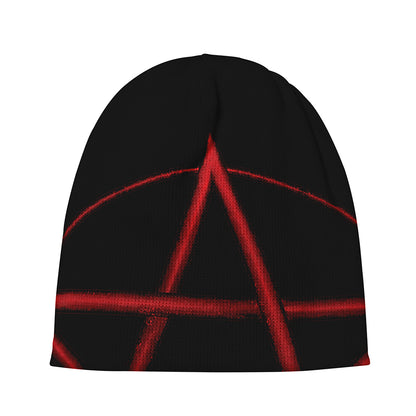 Red Pentagram Symbol Print Beanie