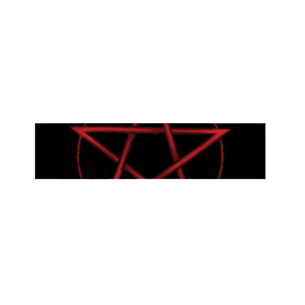 Red Pentagram Symbol Print Bed Runner