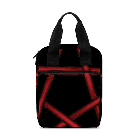 Red Pentagram Symbol Print Bible Tote Bag