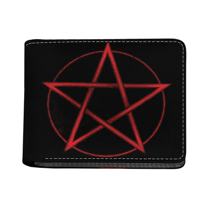 Red Pentagram Symbol Print Bifold Wallet