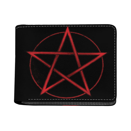 Red Pentagram Symbol Print Bifold Wallet
