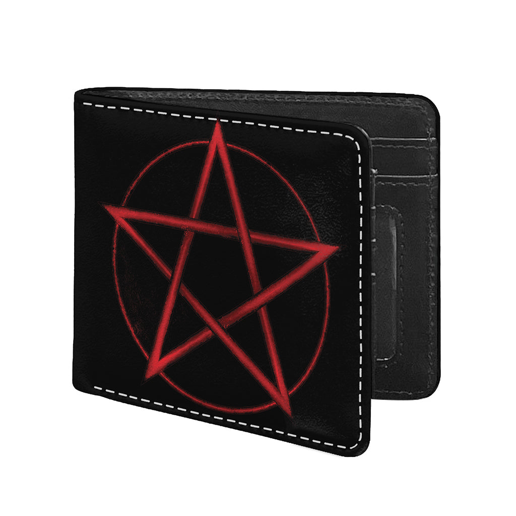 Red Pentagram Symbol Print Bifold Wallet