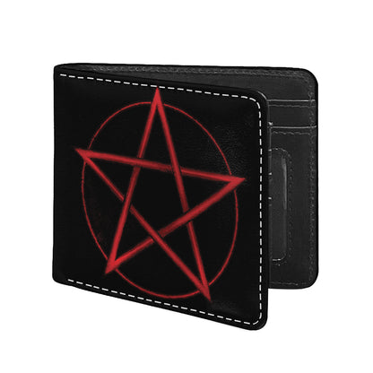 Red Pentagram Symbol Print Bifold Wallet