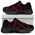 Red Pentagram Symbol Print Black Chunky Shoes