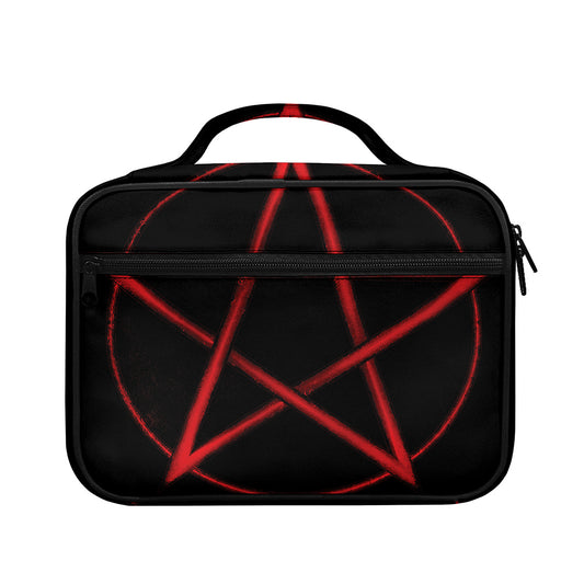 Red Pentagram Symbol Print Briefcase Bible Bag